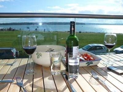 sandbanks view balcony food